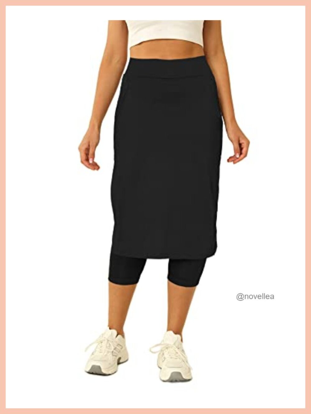 Womens Tennis Skirt with Capris Leggings Knee Length Skorts Pockets